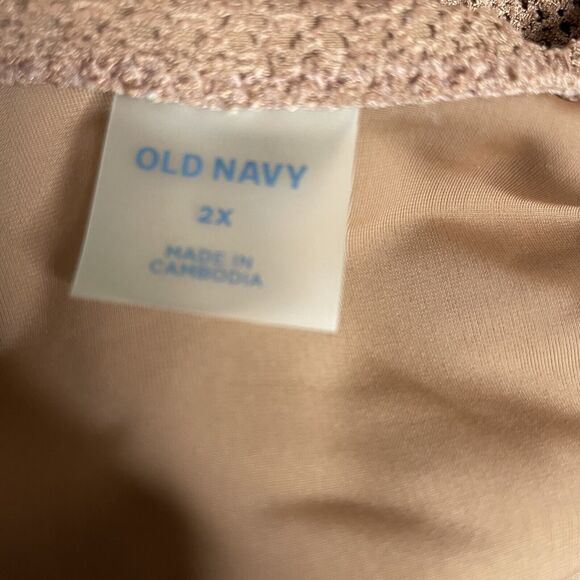 Old Navy Women’s One Piece Swimsuit Size 2X Long Brown Waffle Faux Tie - Picture 3 of 3